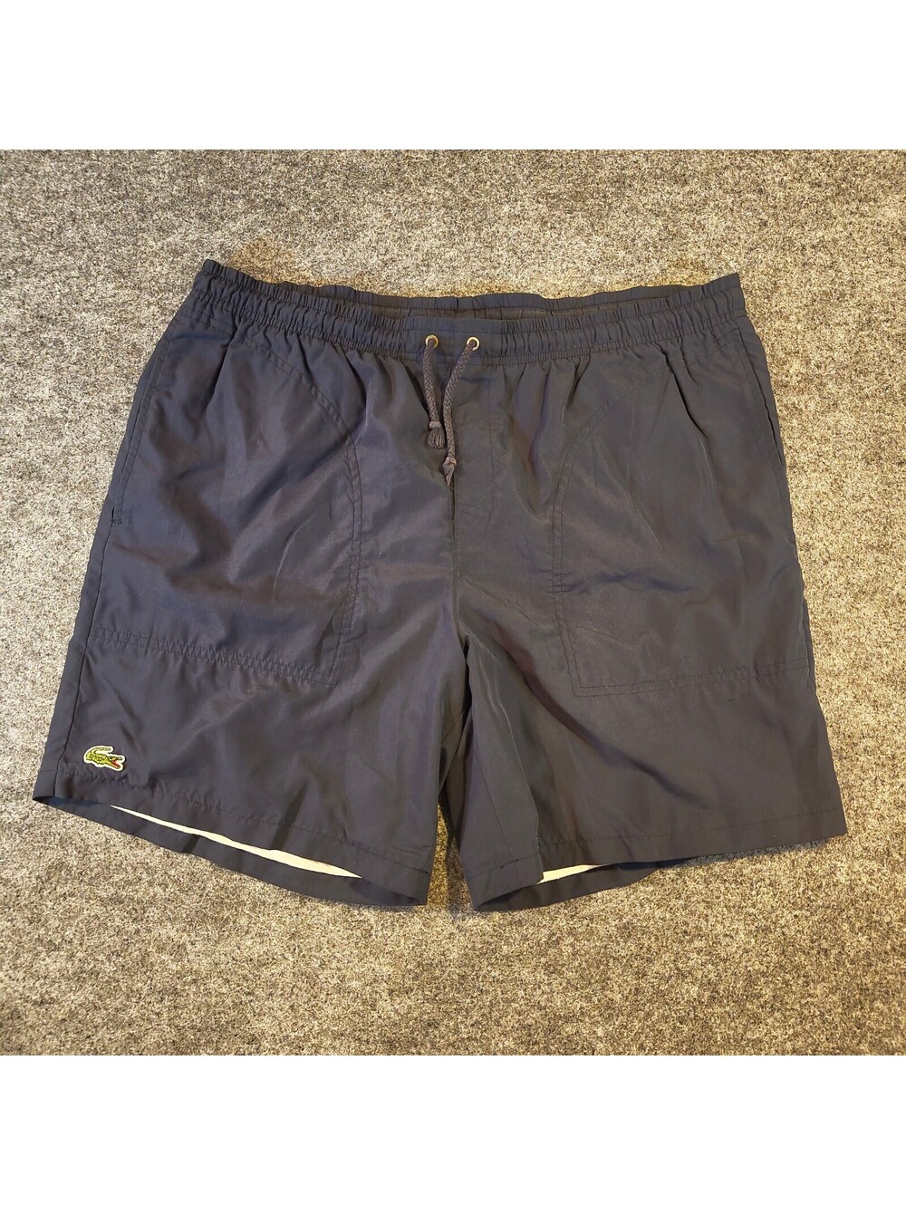 Lacoste Sport Men's Dark Gray Athletic Lounge Shorts Size 5 Large Crocodile